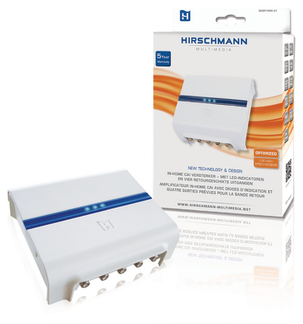 Dronken worden Trunk bibliotheek Roux Hirschmann CATV Versterker 5 - 1218 MHz 4 Uitgangen | Ziezotec.nl