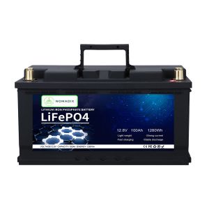 Nomadix 12v 100Ah LiFePO4 accu onder de stoel