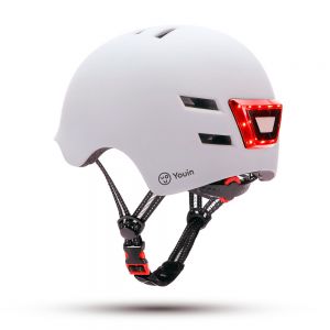 Youin helm met LED voor en achter wit